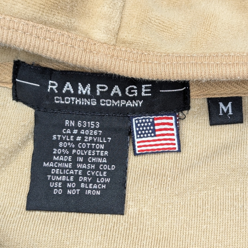 Y2K Rampage Zip Front Cotton Velour Track Jacket - Picture 5 of 10